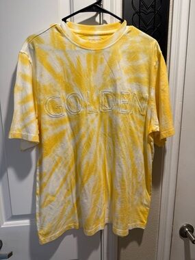 Golden Tie-Dye Short Sleeve Tee - Yellow/White